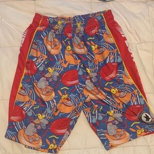 Colorful Kids Cartoon Print Shorts